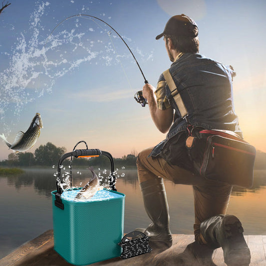 Multipurpose Outdoor Foldable Fishing Bucket with Rope