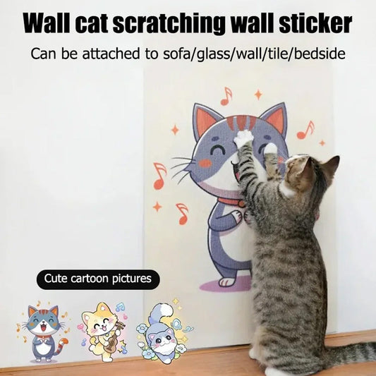 Self-Adhesive Cat Scratching Mat with Cartoon Print